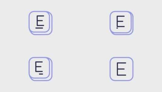 带有Alpha的字母E动画图标高清在线视频素材下载