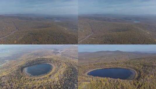 4K航拍内蒙古大兴安岭阿尔山天湖风景区高清在线视频素材下载