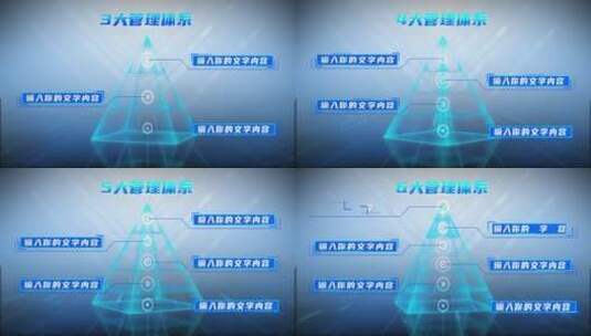 立体金字塔层级分类模块3高清AE视频素材下载