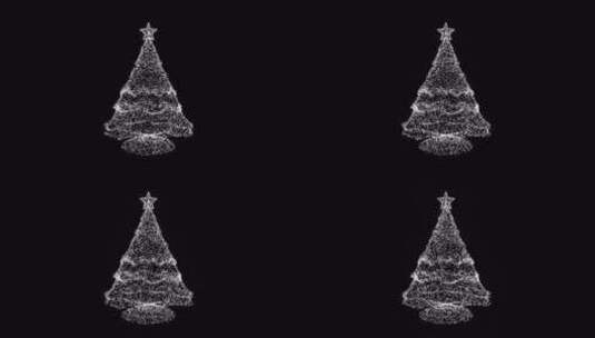 白色圣诞树静止圣诞舞台圣诞快乐圣诞狂欢季高清AE视频素材下载