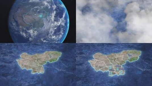锡林郭勒盟-地球俯冲到区位地图高清AE视频素材下载