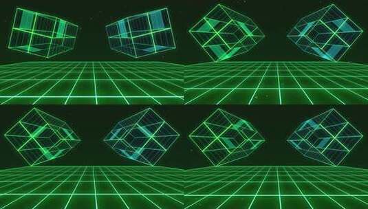 抽象数字游戏复古风格80-90年代霓虹灯高清在线视频素材下载