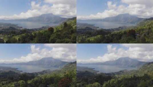 巴厘岛活火山阿贡火山湖高清在线视频素材下载