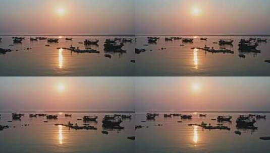4K航拍海南儋州光村银滩日出高清在线视频素材下载