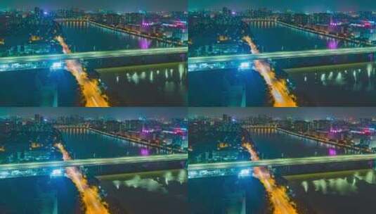 广州_新光大桥_大石桥夜景车流延时4K高清在线视频素材下载