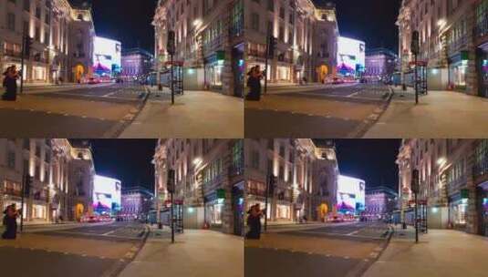 女性穿越步行街的镜头高清在线视频素材下载
