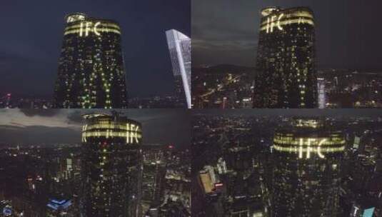 广州市西塔东塔夜景高清在线视频素材下载
