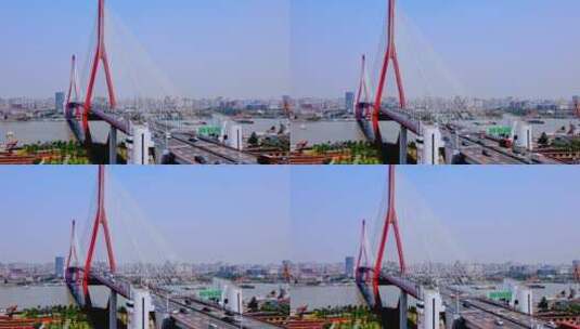 杨浦大桥航拍风光高清在线视频素材下载