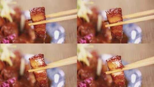 毛氏红烧肉东坡肉炖肉解馋高清在线视频素材下载