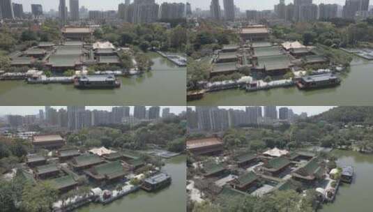 珠海市圆明新园4K航拍原素材5高清在线视频素材下载