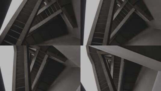 旋转的楼梯建筑高清在线视频素材下载