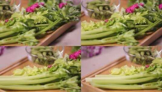 芹菜叶子蔬菜叶子高清在线视频素材下载