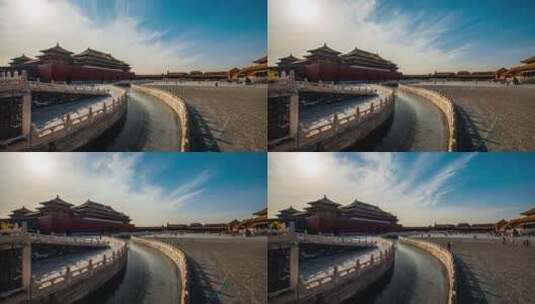 北京故宫金水桥夏季延时高清在线视频素材下载