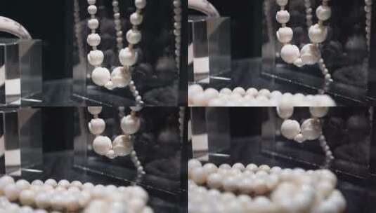 白珍珠项链黑珍珠首饰高清在线视频素材下载