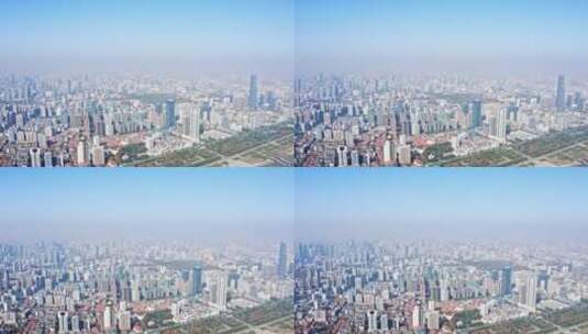 武汉江岸区大景航拍片段3横摇俯拍高清在线视频素材下载