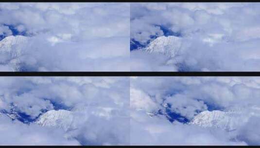 航拍飞机在雪山上空飞行高清在线视频素材下载