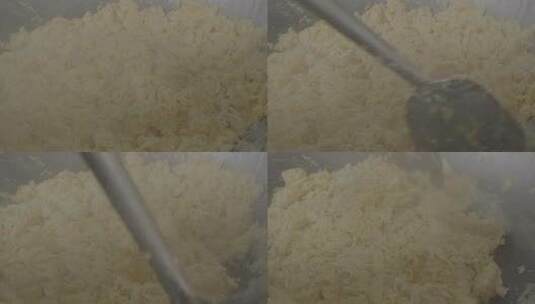 食堂炒鸡蛋特写高清在线视频素材下载