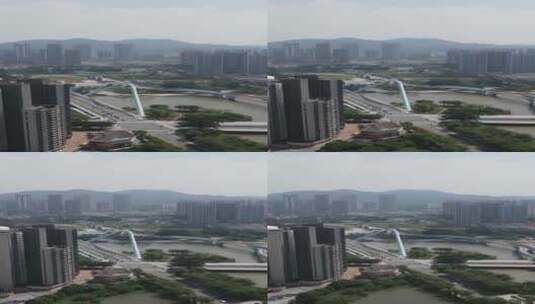 广州南沙城市建设航拍高清在线视频素材下载