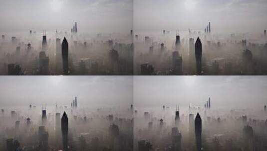 上海疫情平流雾高清在线视频素材下载