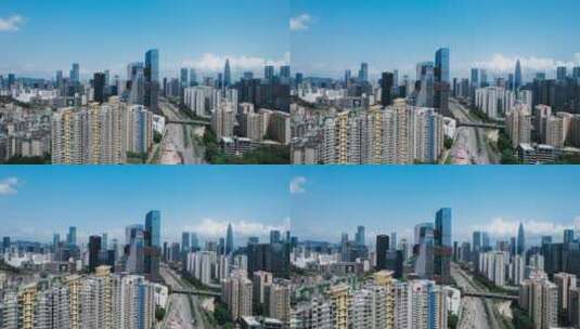 4k航拍深圳南山地标腾讯滨海大厦高清在线视频素材下载