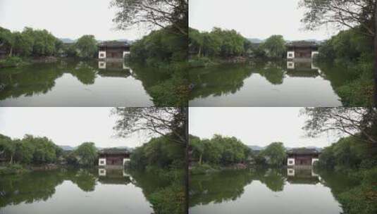 杭州西溪国家湿地公园高宅古建筑高清在线视频素材下载