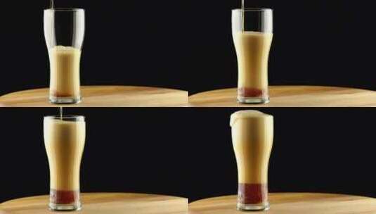把啤酒倒入玻璃杯高清在线视频素材下载