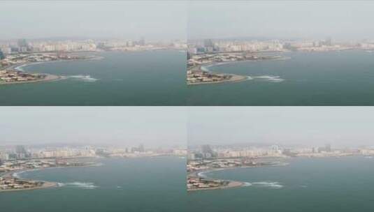 城市航拍青岛海岸线竖屏航拍高清在线视频素材下载