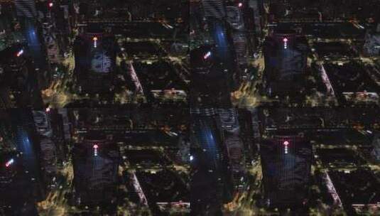 深圳大中华国际交易广场夜景灯光秀航拍4k高清在线视频素材下载