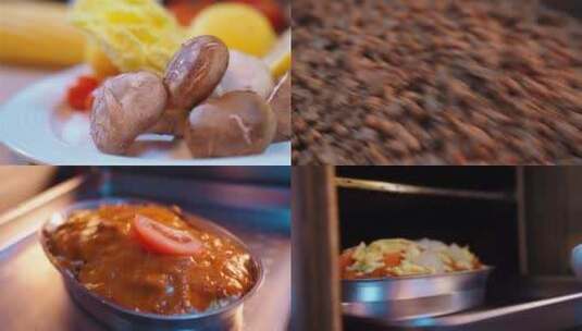 肉酱焗饭制作过程高清在线视频素材下载