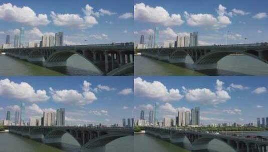 湘江风光带(橘子洲大桥-国金中心)2高清在线视频素材下载