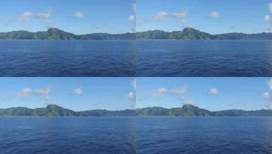 海洋远处的岛屿景观高清在线视频素材下载