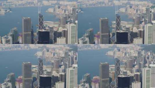 香港城市航拍中银大厦高清在线视频素材下载