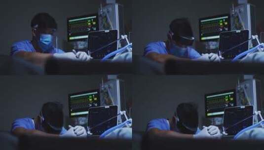 病房里疲惫的医生高清在线视频素材下载