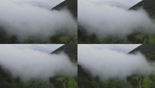 雾蒙蒙的半山腰高清在线视频素材下载