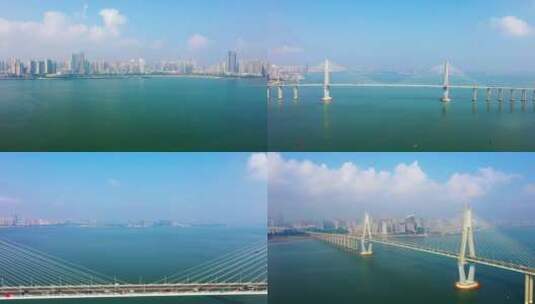广东省湛江海湾大桥城市环境 合集高清在线视频素材下载