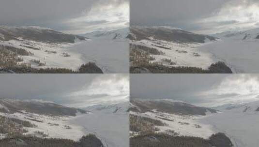 禾木 喀纳斯 新疆 雪山 雪景3高清在线视频素材下载