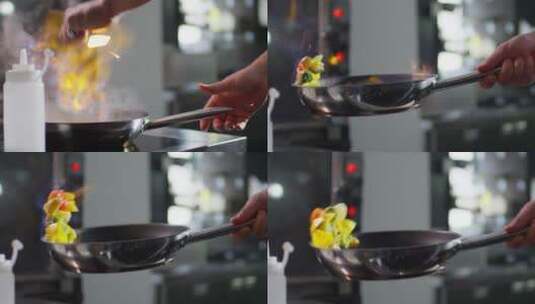 烹饪菜肴的厨师高清在线视频素材下载