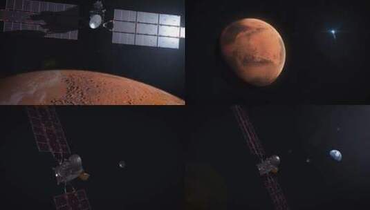 环绕火星卫星向地球发射火星样本返回地球高清在线视频素材下载