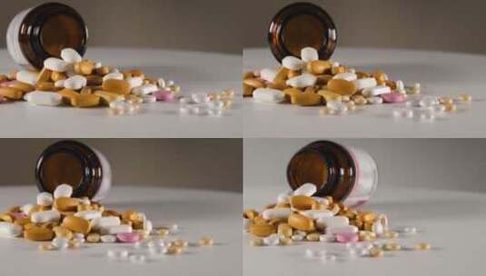新冠疫情下的抗疫症状药品展示素材高清在线视频素材下载