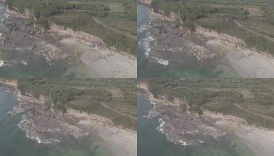 航拍北海涠洲岛画面灰片格式高清在线视频素材下载