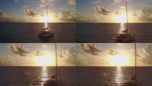 夕阳下的海景高清在线视频素材下载