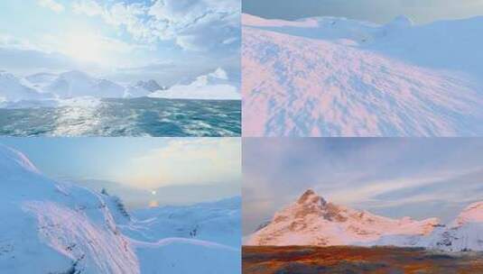 雪山和冰川航拍高清在线视频素材下载