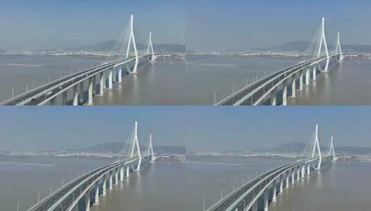厦门厦漳大桥航拍景观高清在线视频素材下载