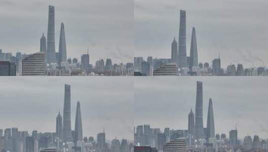 上海航拍外滩金融大厦万国建筑风景黄浦江高清在线视频素材下载