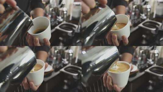 制作咖啡拉花高清在线视频素材下载