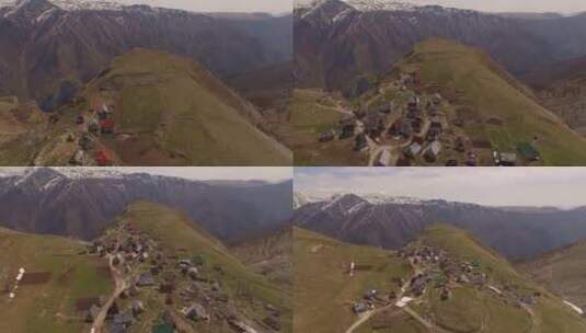 空中拍摄的山村高清在线视频素材下载