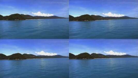 从海上看大海岛屿和天空高清在线视频素材下载