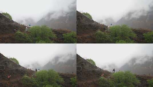 虎跳峡香格里拉高山雪山徒步旅行高清在线视频素材下载