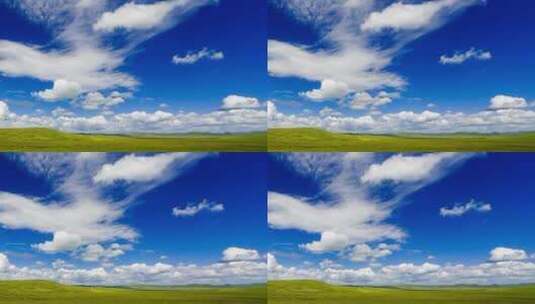 草原天空蓝天白云阳光延时流云风景高清在线视频素材下载