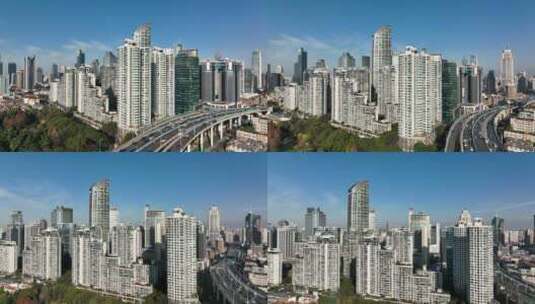 上海城市交通航拍高清在线视频素材下载